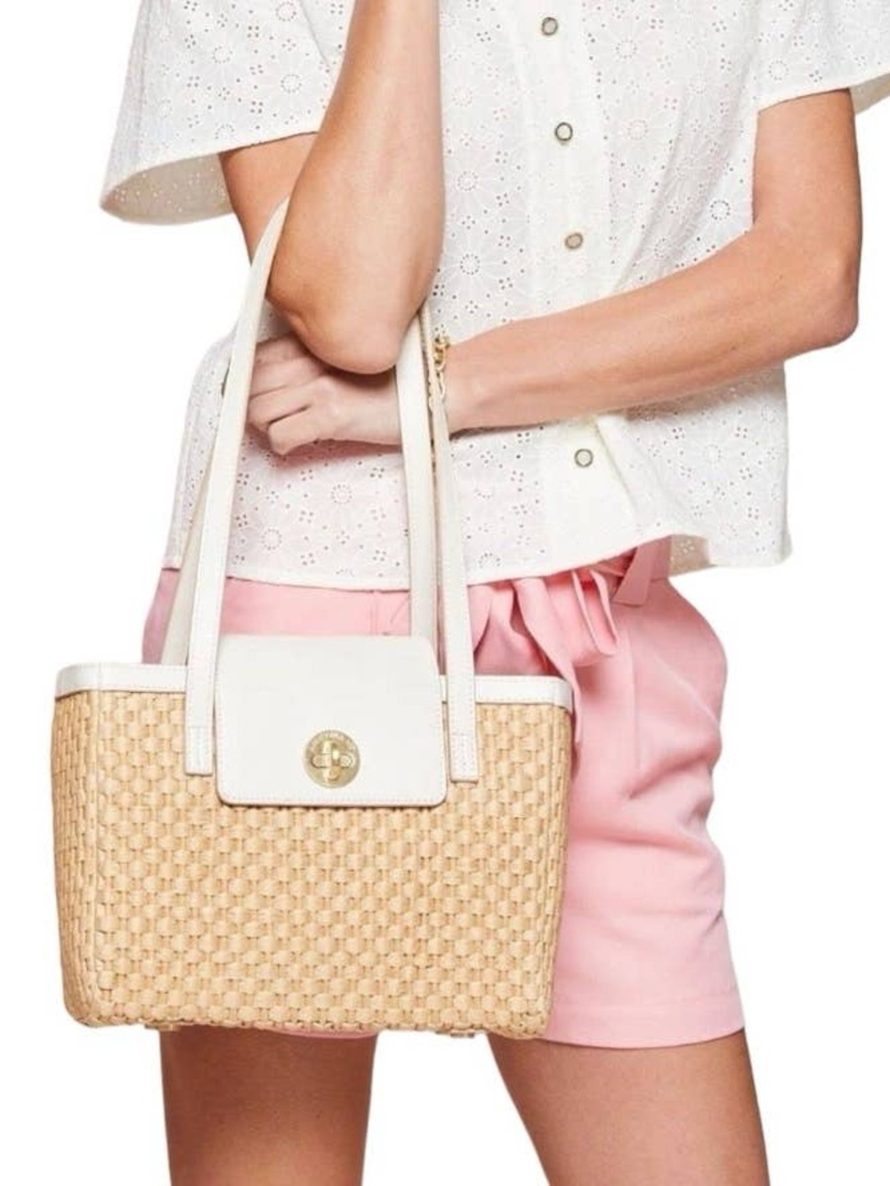 Spartina 446 Bamboo Moon Layla Woven Leather Shoulder Bag Handbag